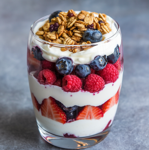 ### Image Keyphrase:
"Greek Yogurt Parfait with Fresh Berries and Granola"