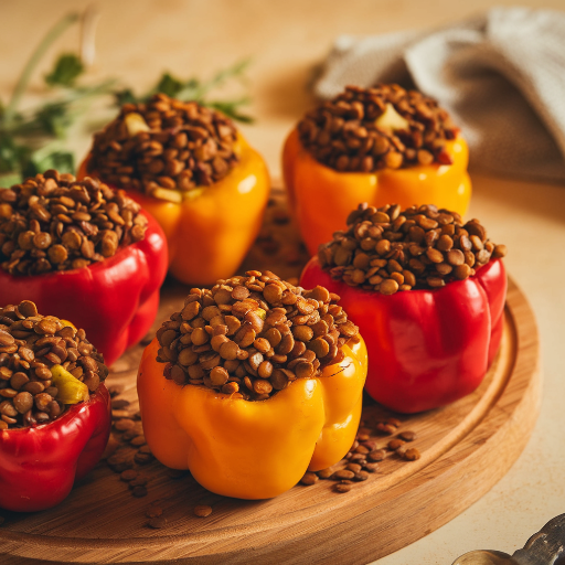 Stuffed Bell Peppers with Lentils