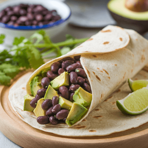 Avocado and Black Bean Breakfast Wrap
